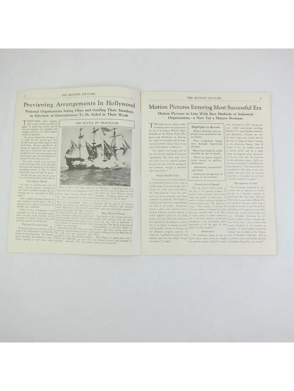 The Motion Picture News Publication MPPDA Film Industry Ephemera Vintage 1929